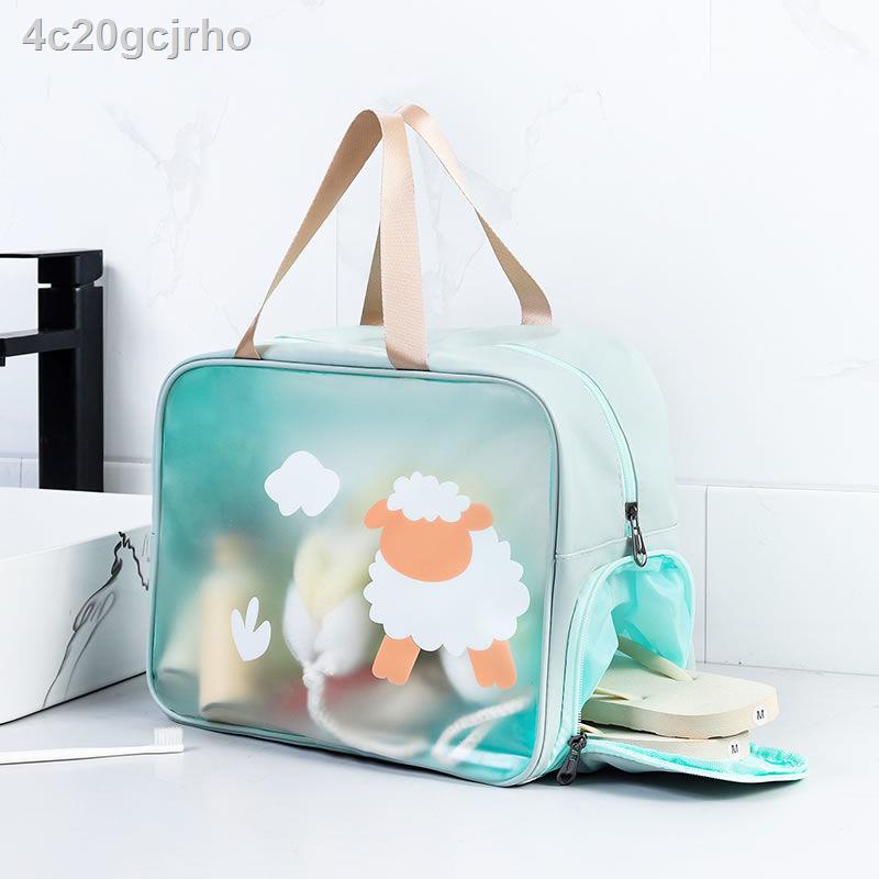 ☏ ♘ ♂✤๑Túi đựng mỹ phẩm du lịch PU chống thấm nước cách nhiệt bảo quản rửa phiên bản Hàn Quốc dễ thương phụ nữ xách tay