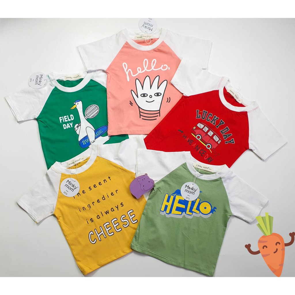 [SALE] Bộ Cộc Tay Minky Mom Cho Bé Vai Giáp Lăng Họa Tiết Ngộ Nghĩnh Cotton 100%, Bộ Hè Trẻ Em Ngắn Tay MKM2106