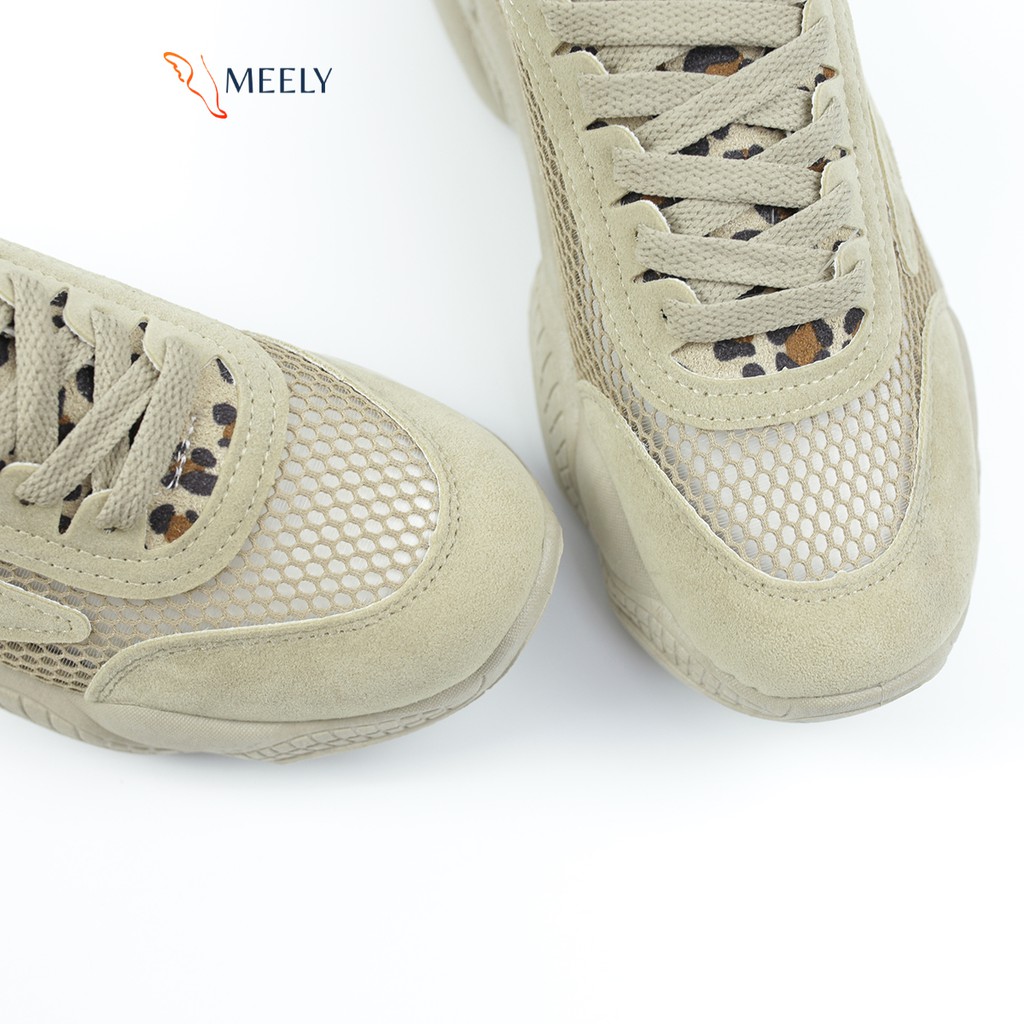 Giày thể thao nữ MEELY ulzzang sneaker đế bằng phối màu da báo BL0099
