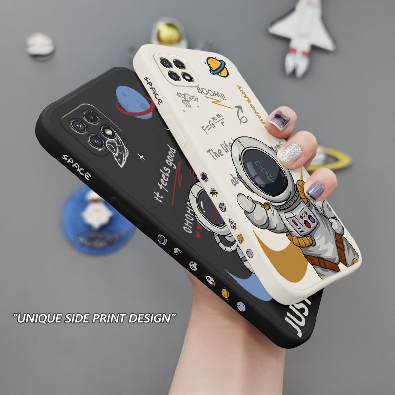 Ốp Điện Thoại Mềm Họa Tiết Phi Hành Gia Sáng Tạo Bảo Vệ Toàn Diện Cho Samsung Galaxy A22 A12 4G 5G A02 A02S