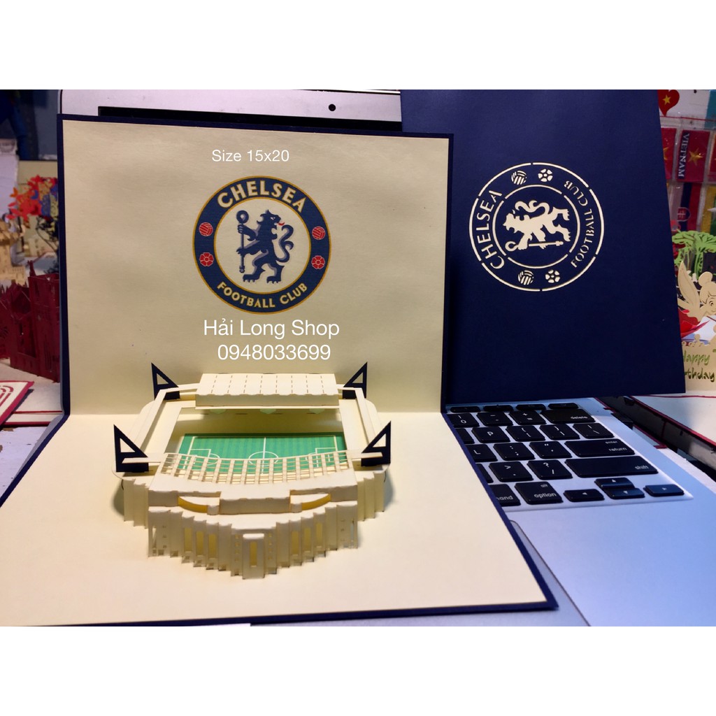 Chelsea - Stadium - Sân Bóng - Thiệp 3D - Mở 90 độ