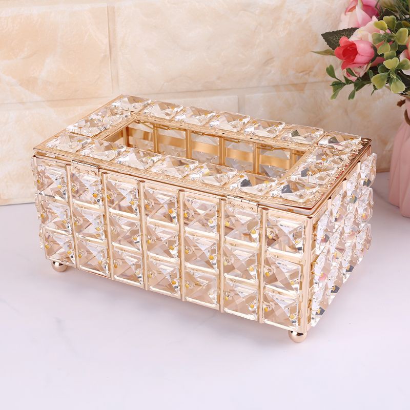 Hộp đựng khăn giấy trang trí bằng pha lê sang trọng