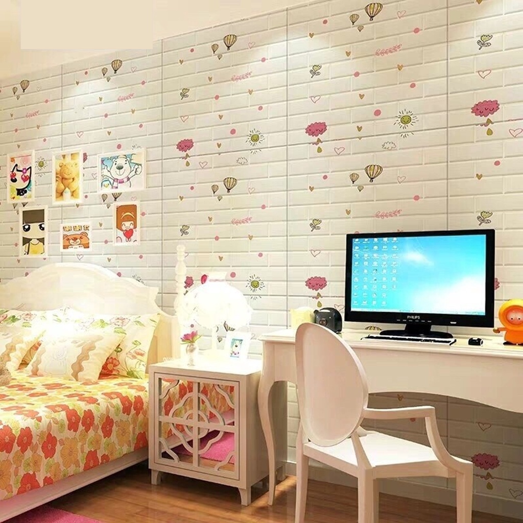 Xốp dán tường hoạt hình 3d kích thước 70x77cm sẵn keo siêu dính tiện lơi ZAZU | BigBuy360 - bigbuy360.vn