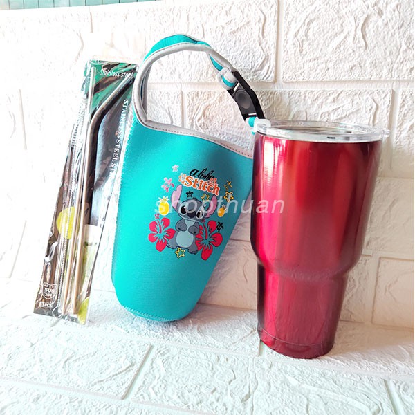 Ly Giữ Nhiệt Inox 900ml Hình / Logo - Kèm Ống Hút - Túi Xách