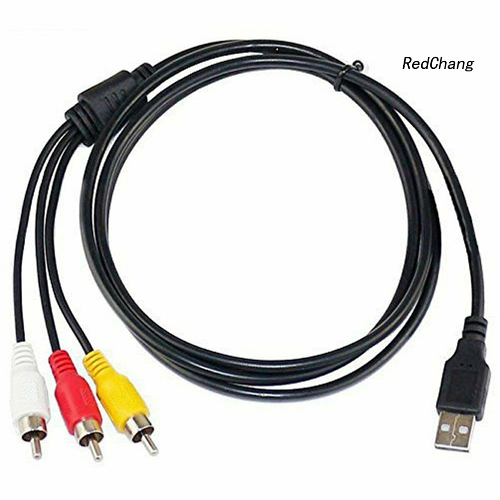 -SPQ- 3 RCA Male to USB Female Aux Audio Video Camcorder Adapter AV Converter Cable