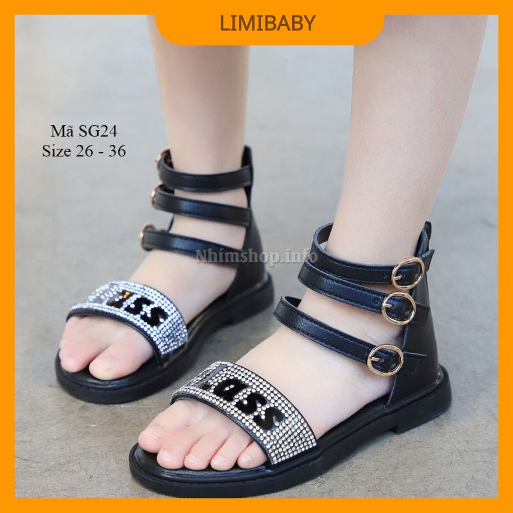 Dép sandal quai hậu học sinh LIMIBABY cho bé gái 3,4,5,6,7,8,9,10,11,12 tuổi đi học đi chơi  SG24