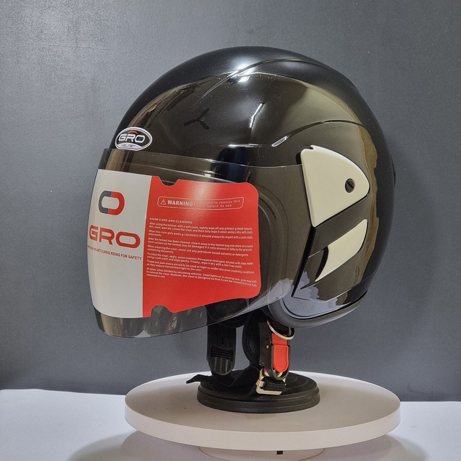 Mũ bảo hiểm 3/4 đầu GRO HELMET v0 chính hãng, có kính dài che mặt bảo hành 12 tháng