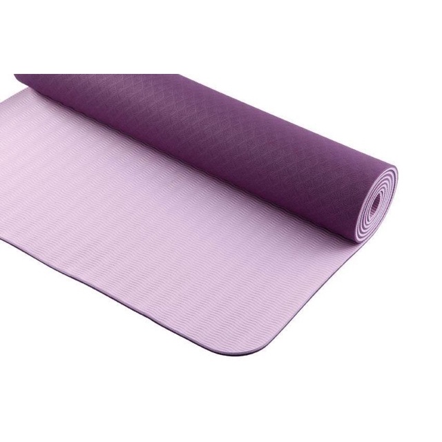 Thảm Tập Yoga Tpe Cao Cấp Ko Mùi, Thảm yoga TPE 6mm- Tặng kèm Túi - Quyensports