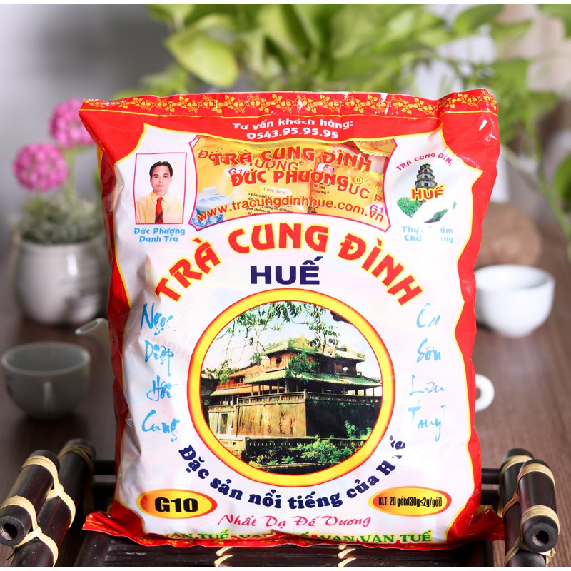 Trà cung đình Huế Đức Phượng G10 loại ngon đặc biệt gói 600g ( 20 túi lọc)