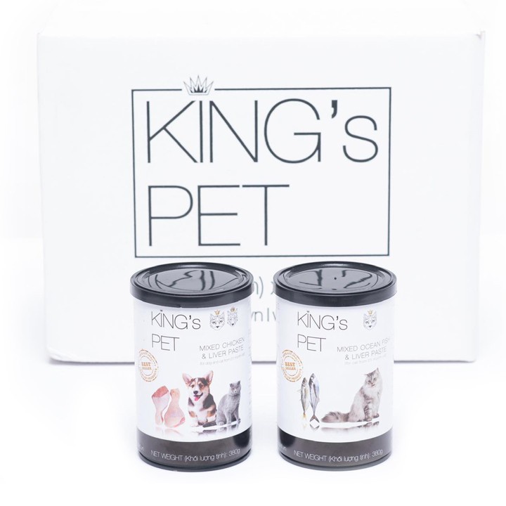 Thức ăn Pate cho mèo Kings Pet vị cá hộp 380gr