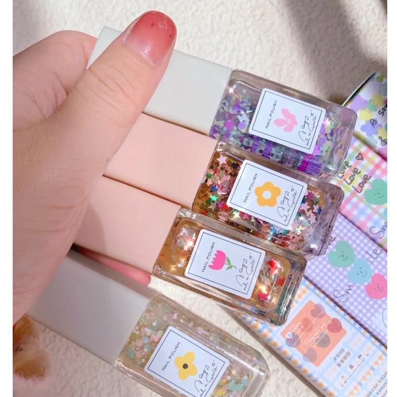 Sơn móng tay kim sa ánh ban mai Flortte bộ sưu tập xuân hè màu sắc mới P33  Nội Địa Trung