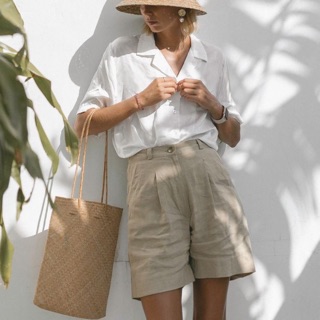 Set Vest tay ngắn + quần short Linen