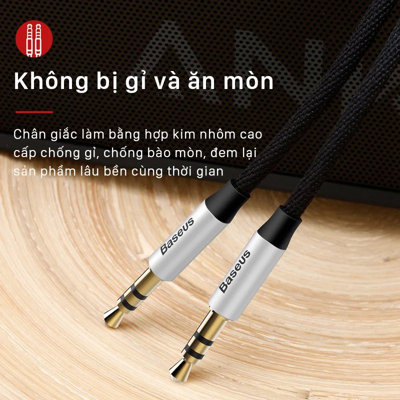 Dây cáp âm thanh Baseus M30 chất lượng cao AUX Audio 3.5mm dài 50cm thiết bị dùng để kết nối âm thanh