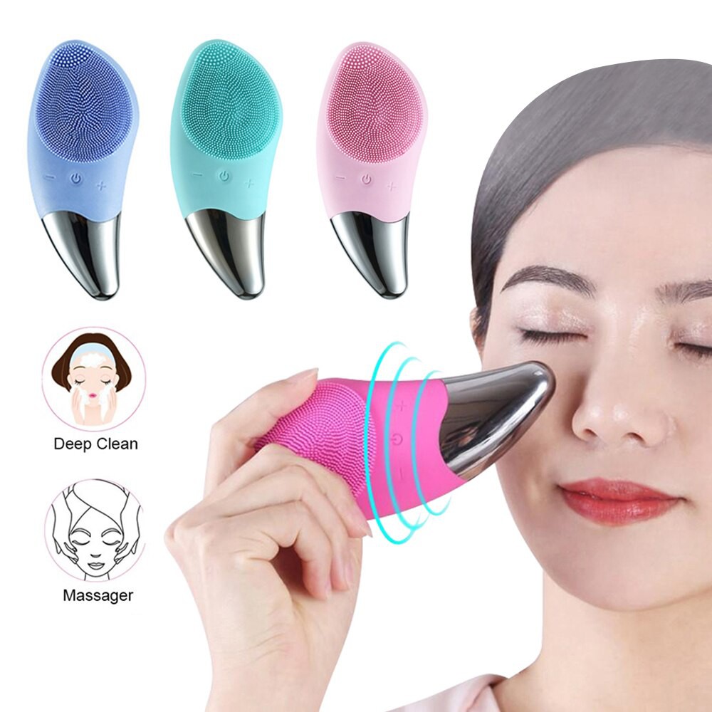 (BẢO HÀNH 1 ĐỔI 1) MÁY RỬA MẶT MASAGE NÂNG CƠ MẶT 3IN1 SONIC FACIAL BRUSH CAO CẤP