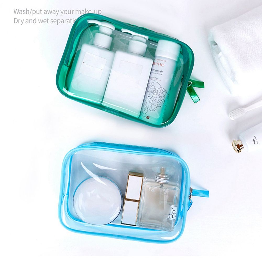 (Hàng Mới Về) Túi Đựng Đồ Trang Điểm Bằng Pvc Trong Suốt Nhiều Màu Chất Lượng Cao