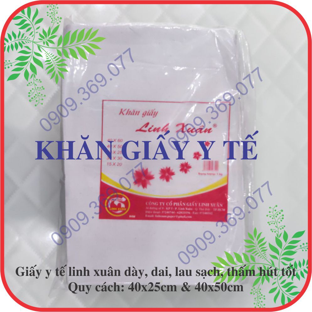 Combo 200 tờ giấy bản y tế lau sạch, thấm hút tốt kích thước 25x40cm nhãn hiệu