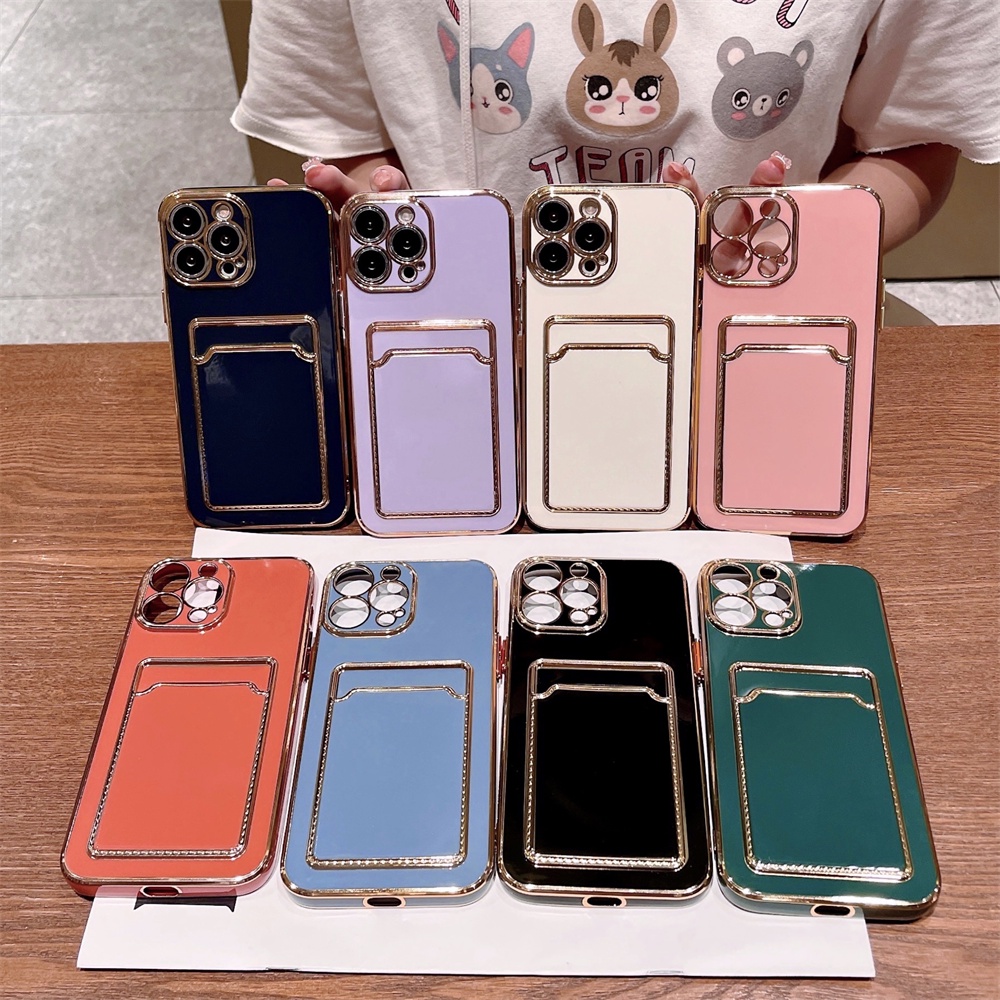 Ốp Điện Thoại TPU Mềm Có Ngăn Đựng Thẻ Cho iPhone 13 12 11 Pro Max XS Max