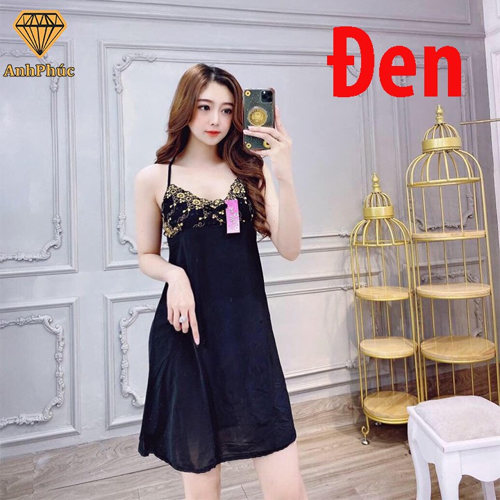 Đầm ngủ 2 dây thun lạnh mặc mát Anh Phúc + Đầm 2 Dây