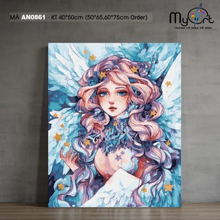 Tranh số hóa tô màu theo số AN0861 Cô gái thiên thần của Margaret Morales