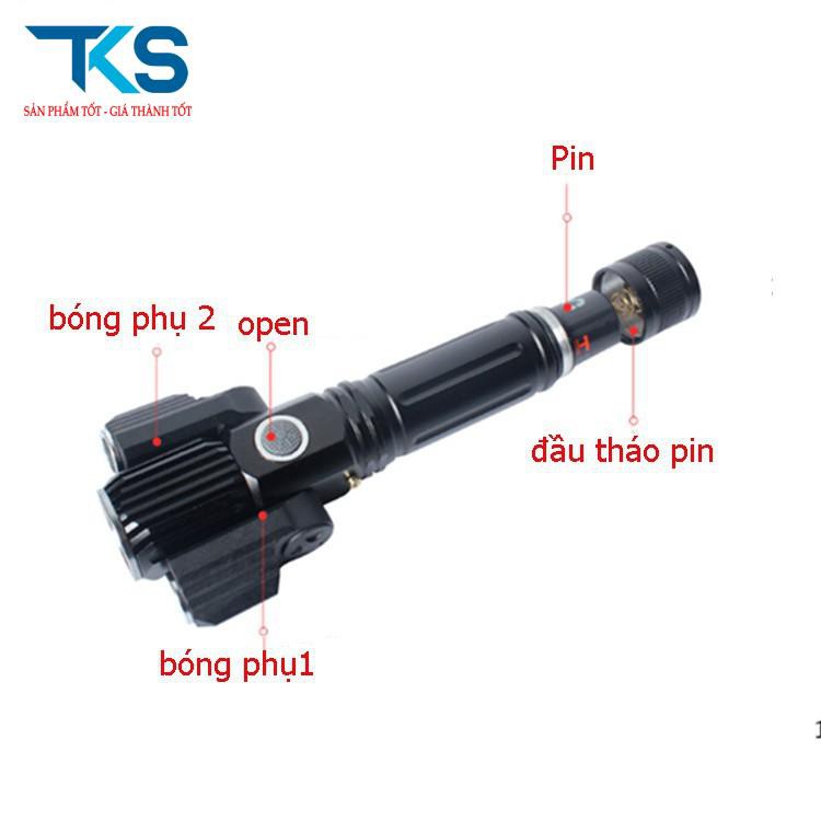 Đèn pin 3 pha siêu sáng xoay 360 độ siêu bền,chống nước cao cấp
