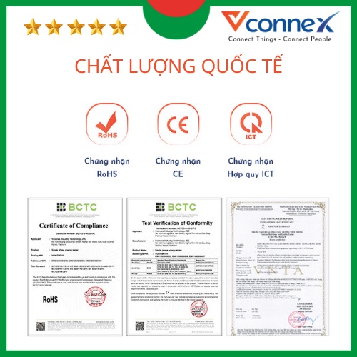 Ổ cắm máy bơm chống giật an toàn, chuyển nguồn cho van phao điện thông minh Vconnex. Bảo hành 24 tháng 1 đổi 1