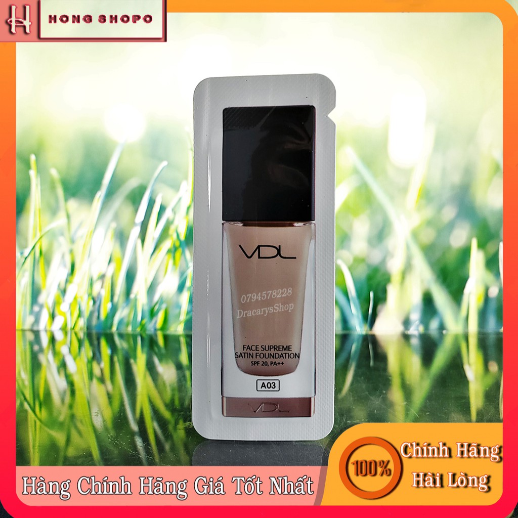(A03) VDL Pace Supreme Satin Foundation SPF 20/ PA++ Kem nền trang điểm siêu mịn gói Sample