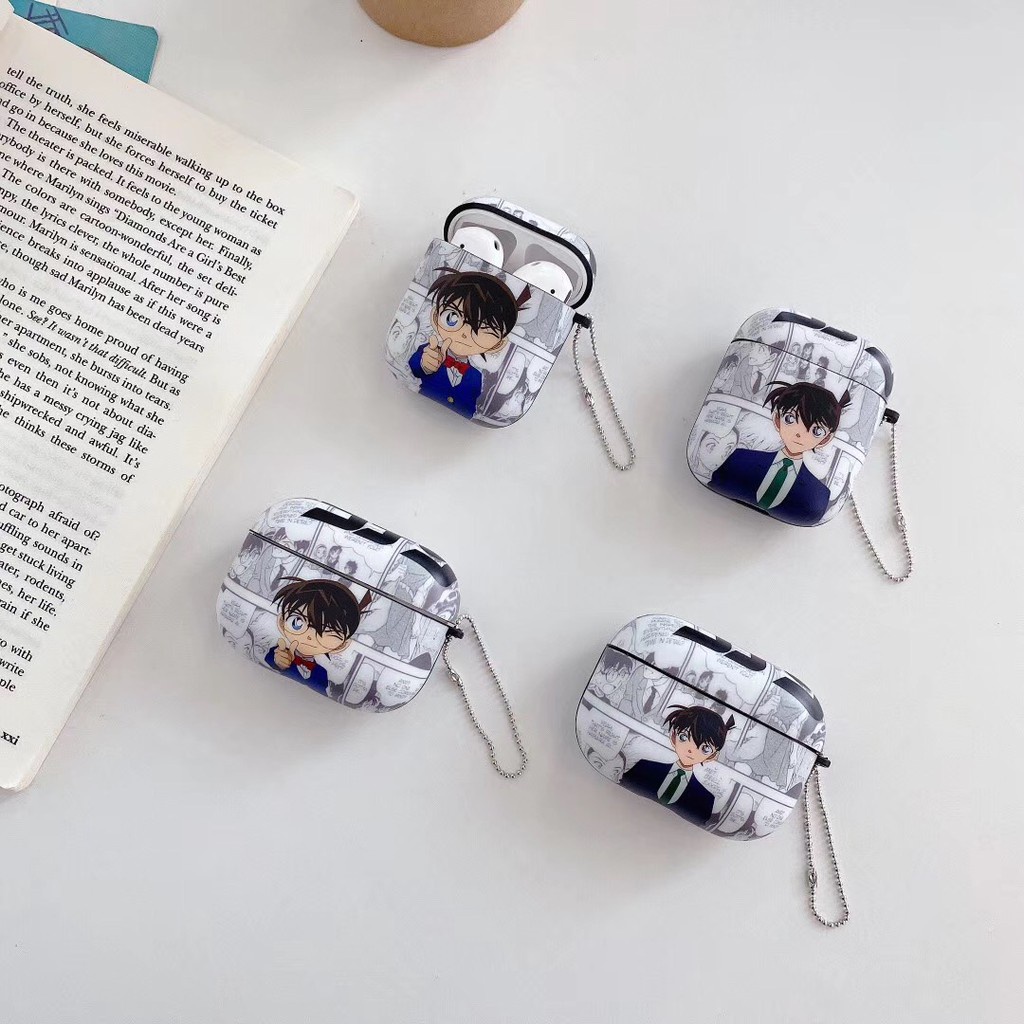 Vỏ Bảo Vệ Hộp Sạc Tai Nghe Airpods 1/2/3 pro Chống Sốc Chống Mòn Hình Thám Tử Conan Nhật Bản