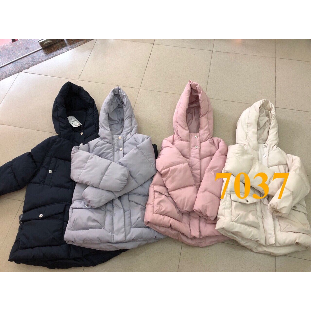 SALE 295K * Mã 7037: Phao bé gái đại 3 lớp dày dặn lót nỉ siêu đẹp, hàng có 5 màu, mẹ con mặc đôi rất đẹp. VNXK