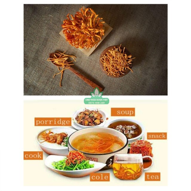 1Kg Đông trùng hạ thảo sấy khô hảo hạng vàng, thơm, bổ dưỡng