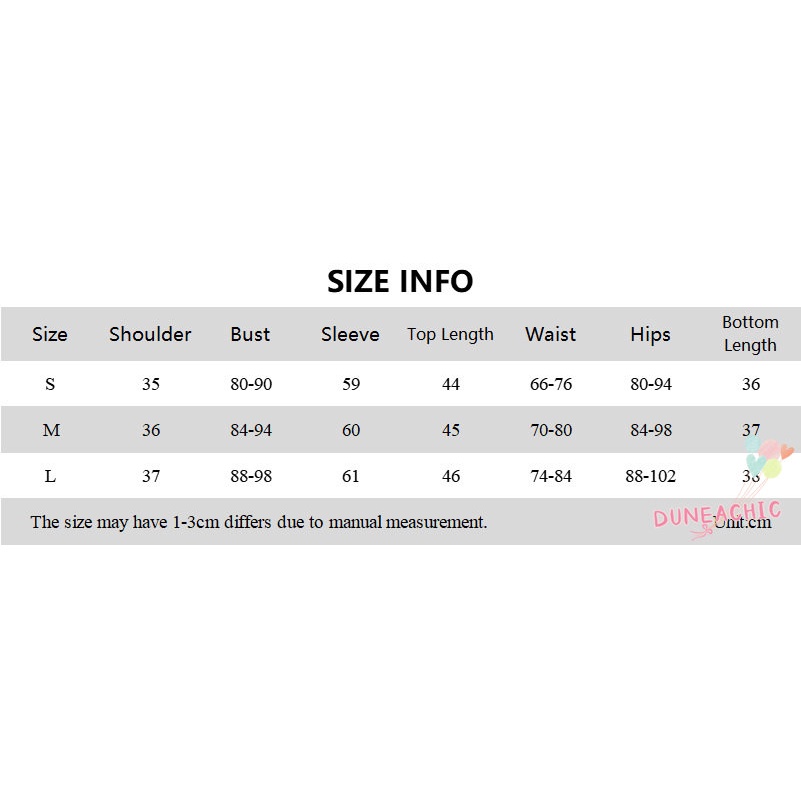 DUNEA Set Áo Thun Lửng Tay Dài In Chữ + Chân Váy Mini 2 Dây Thời Trang Cho Nữ