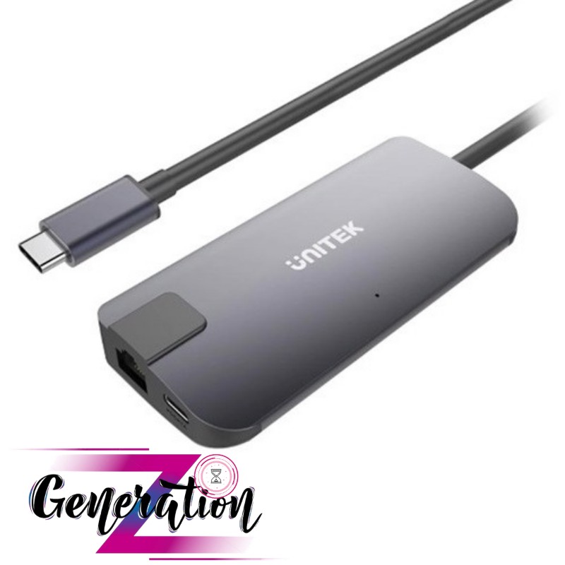 CÁP CHUYỂN TYPE-C RA HDMI+VGA+LAN UNITEK Y-DK09016 - USB 3.1 Type-C Multi-Port Hub with Power Delivery