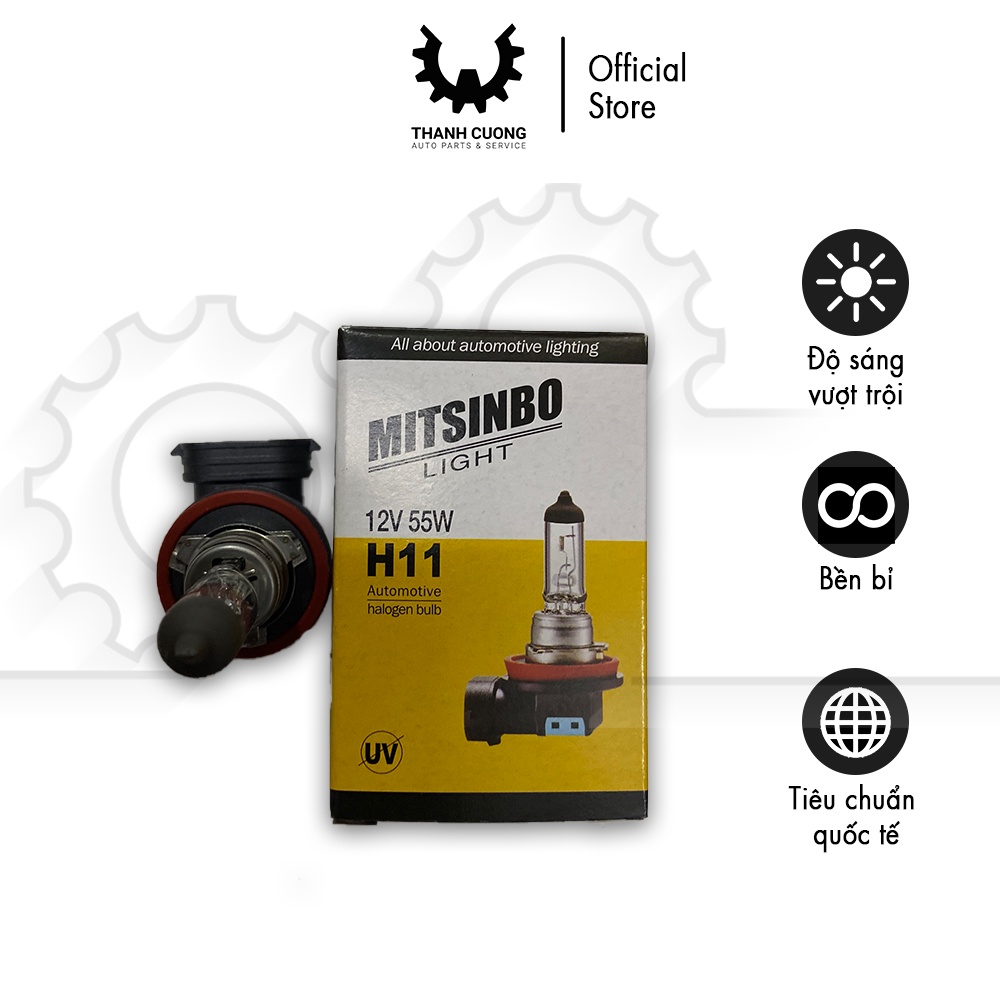 Bóng đèn H11 12V cấu tạo thân thiện, thuận tiện cho việc tự lắp đặt thay thế - DD0000013