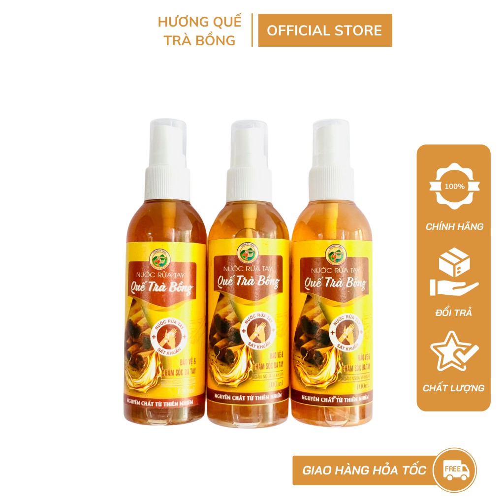 [Mã LT50 giảm 50k đơn 250k] Hương Quế Trà Bồng Rửa Tay Khô Quế Trà Bồng 100ml