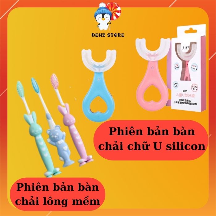 Bàn chải đánh răng cho bé chữ u chất liệu Silicon bé Trai và bé Gái BENZ STORE TN