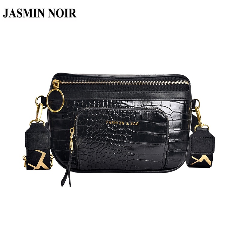 Túi Đeo JASMIN NOIR chéo họa tiết da cá sấu thiết kế đơn giản thời trang cho nữ