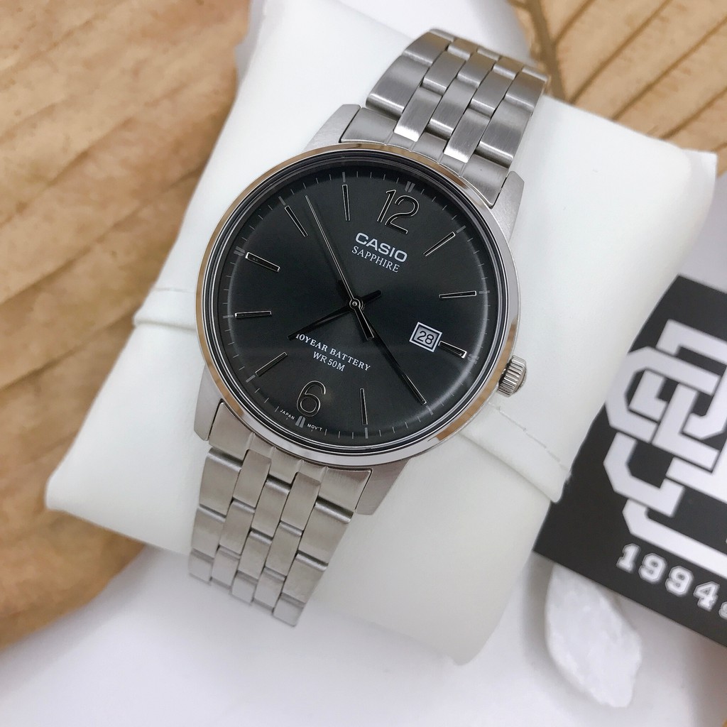 Đồng hồ nam Casio MTS-110 / MTS-110D-1A kính Sapphire chống trầy chính hãng