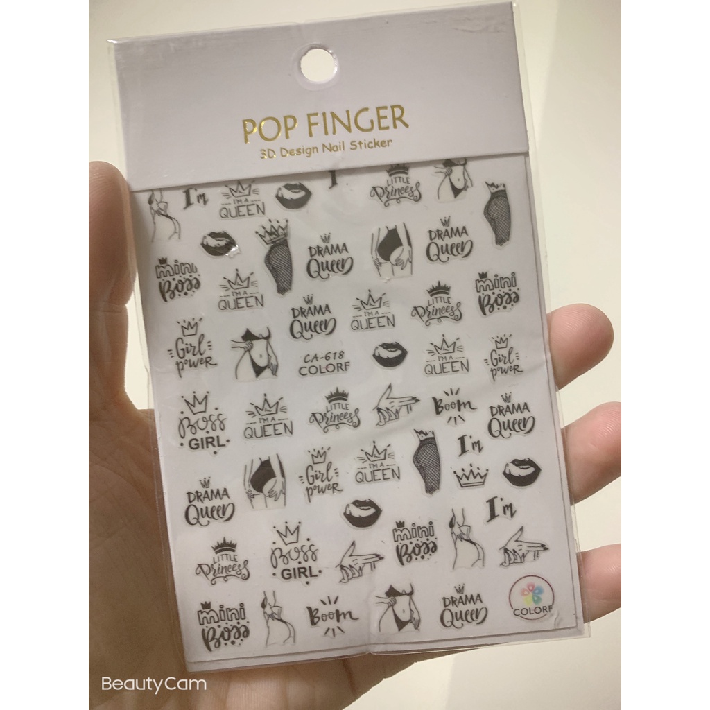 Sticker trang trí nail hình độc đáoF639. F618