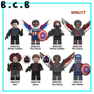 Mô Hình Siêu Anh Hùng MCU Marvels Winter Soldier Karl Zemo John Walker The Falcon Đồ Chơi Non Lego Super Hero WM6117
