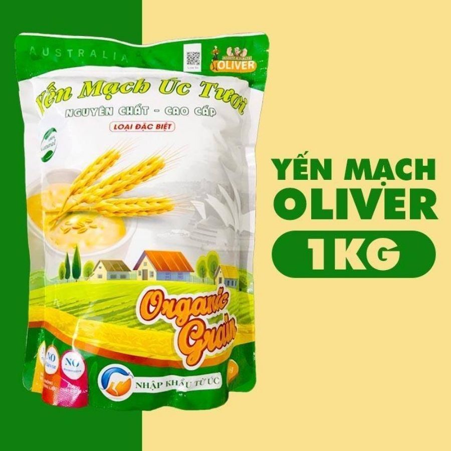 [MIỄN PHÍ SHIP]Yến mạch giảm cân úc tươi oliver gói 1kg ăn liền cán vỡ organic tặng thực đơn giảm cân - YMO