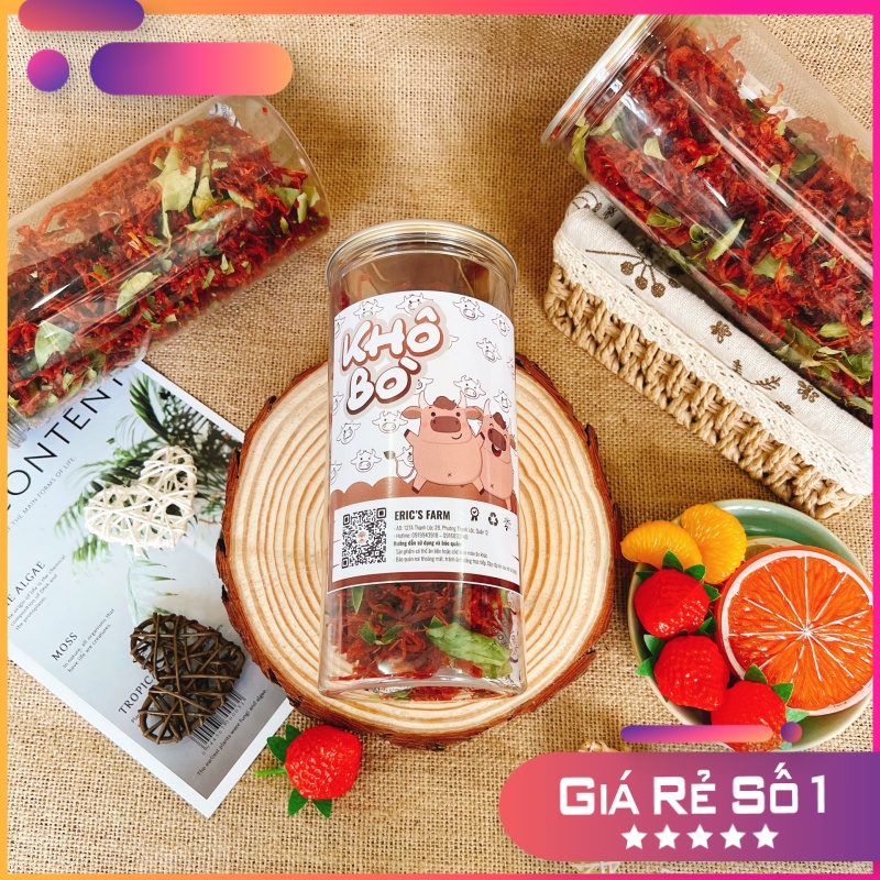Khô bò sợi lá chanh Eric's Food 300g, sợi dài, thấm vị, ăn vặt Sài Gòn giá rẻ