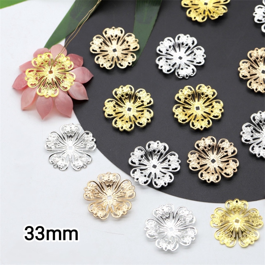 5 miếng/phần Phiến hoa kim loại hình đài hoa cánh hoa các loại - Phụ kiện chuyên dùng chế tác trang sức thủ công