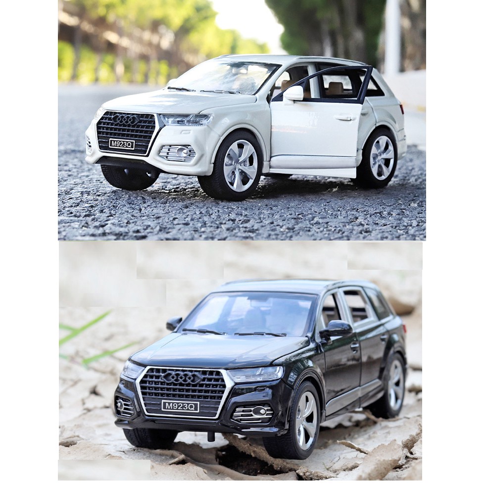 Mô hình xe ô tô Audi Q7 tỉ lệ 1:24 hãng XLG - Xe bằng kim loại mở các cửa có âm thanh và đèn