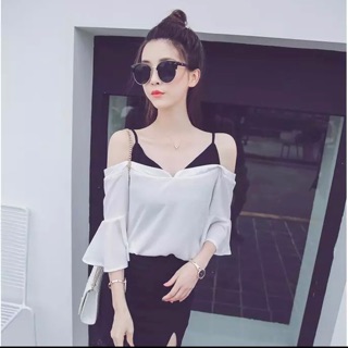 Combo 2 ao sơ mi trắng bánh bèo siêu xinh