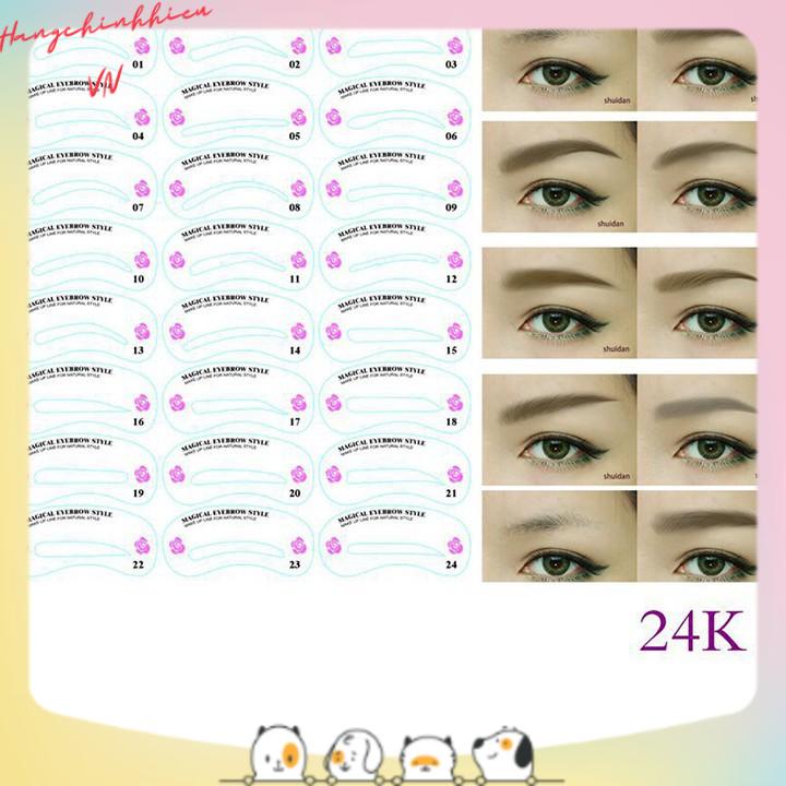 Hộp 24 khuôn kẻ lông mày 24 kiểu