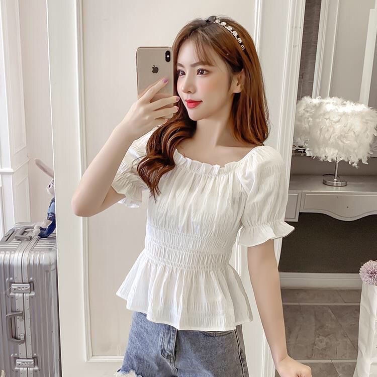 Áo Kiểu Cổ Vuông Tay Phồng Thời Trang Pháp 2022 Mới Mẻ Trẻ Trung Cho Nữ