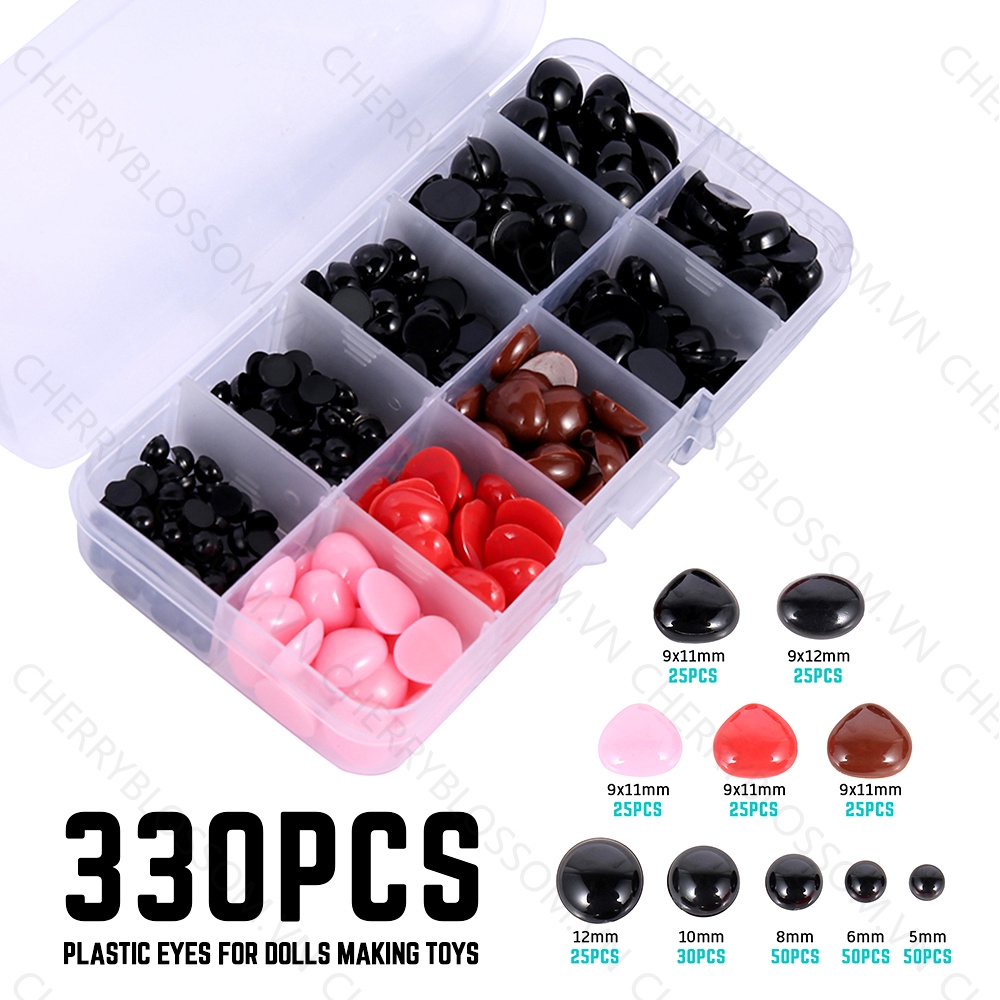 JPRICE 【COD】Mắt Nhựa + 125 Mắt Tam Giác Cho Búp Bê