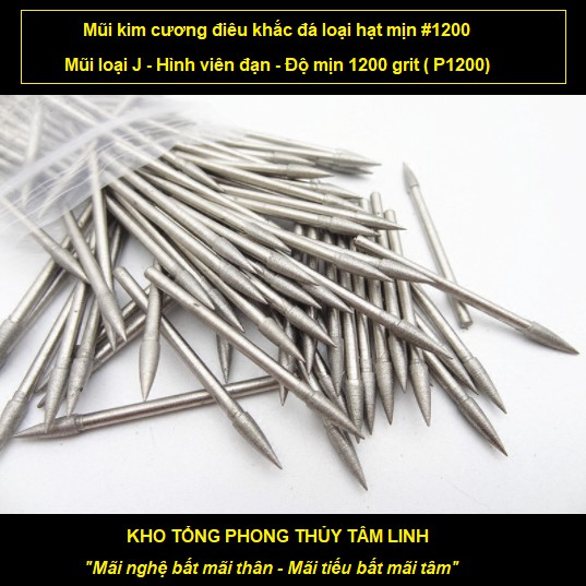 Đầu mài kim cương mịn 1200 grit điêu khắc đá hàng cao cấp| Kho tổng Phong Thủy Tâm Linh