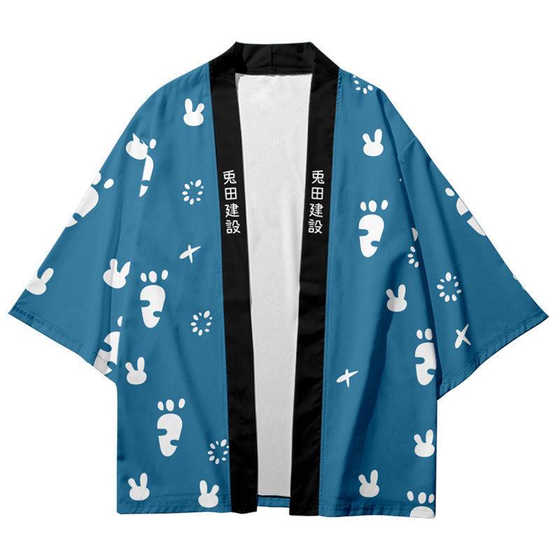 Áo Khoác Cardigan Dáng Rộng In Họa Tiết Hoạt Hình HOLOLIVE Usada Pekora Haori Dùng Hóa Trang