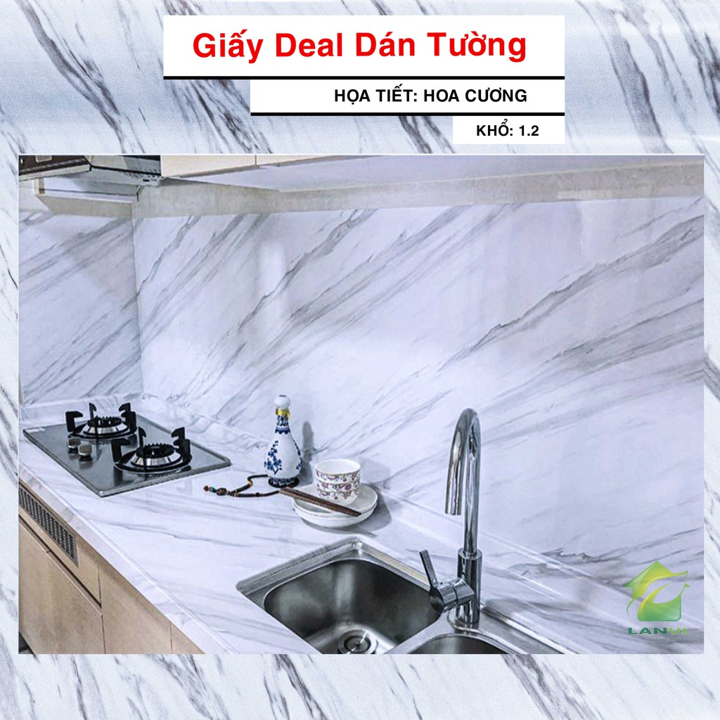 Giấy dán tường giả đá hoa cương [HÀNG CHẤT LƯỢNG] hoa văn 3D - có sẵn keo mặt sau - khổ 1,2m