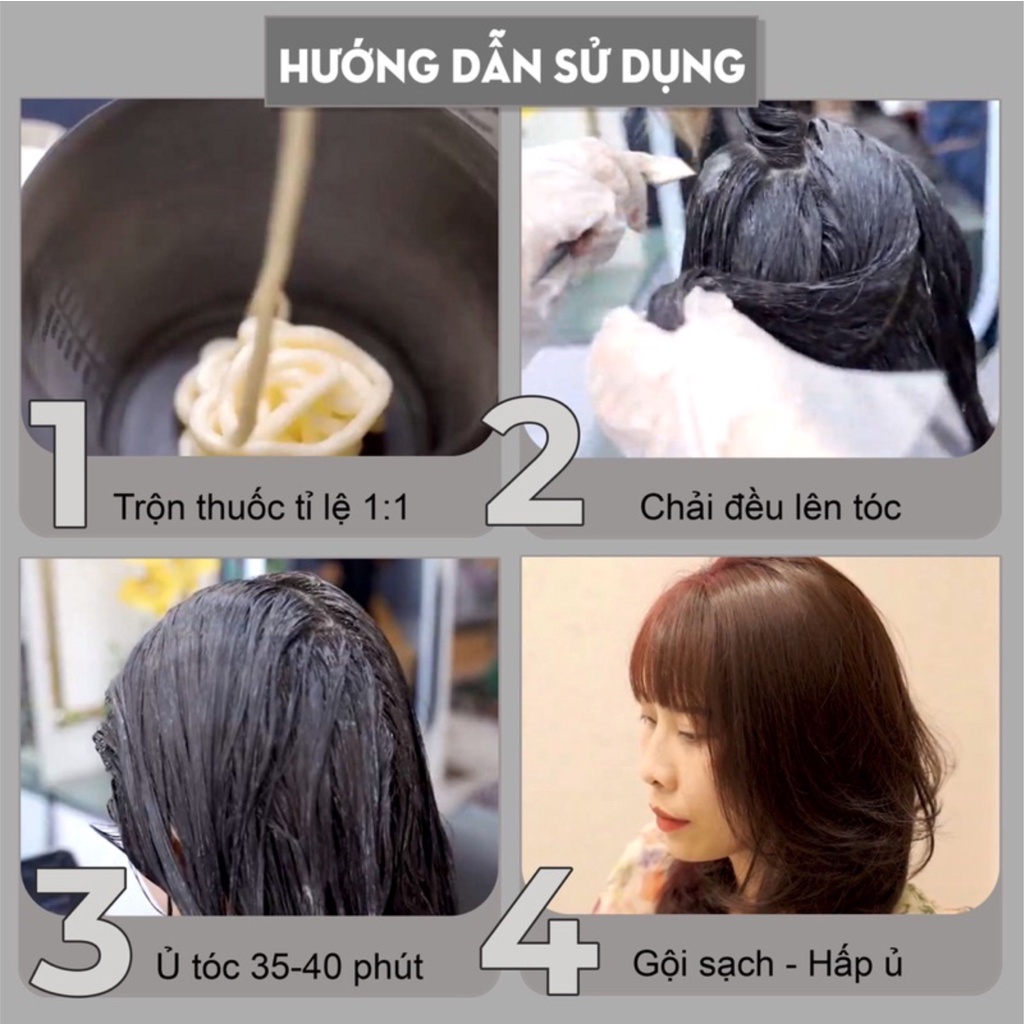 Thuốc nhuộm tóc màu XÁM SỮA không cần tẩy tóc, Nhuộm tóc tại nhà | Vuong.hair